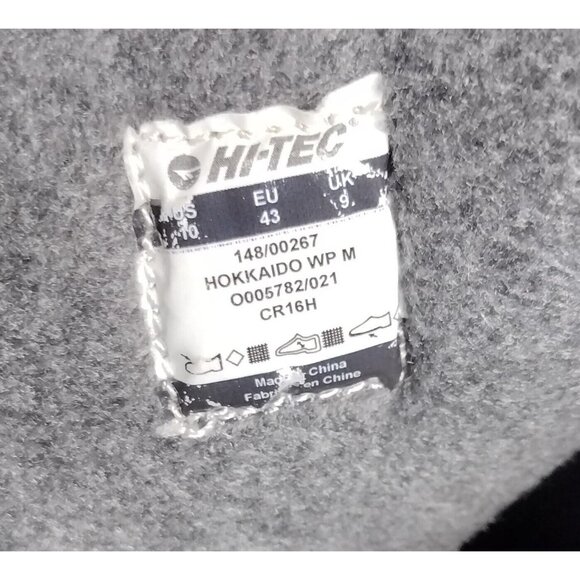 Men's Sz 10 Hi-Tec Snow Peak 200 Wp High-Top Leather 10" Boot Lined Black w/box - Picture 5 of 7